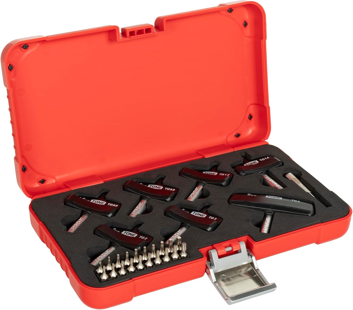 TONE Torque Grip Set TGS20 1/4" Hex Shank Bit Red 28-Piece