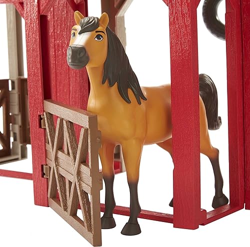 Miniatura 5 de Mattel Spirit Untamed Barn Juego con caballo espiritual, granero, 3 áreas de juego, 10 piezas de juego, gran regalo para edades de 3 años en adelante