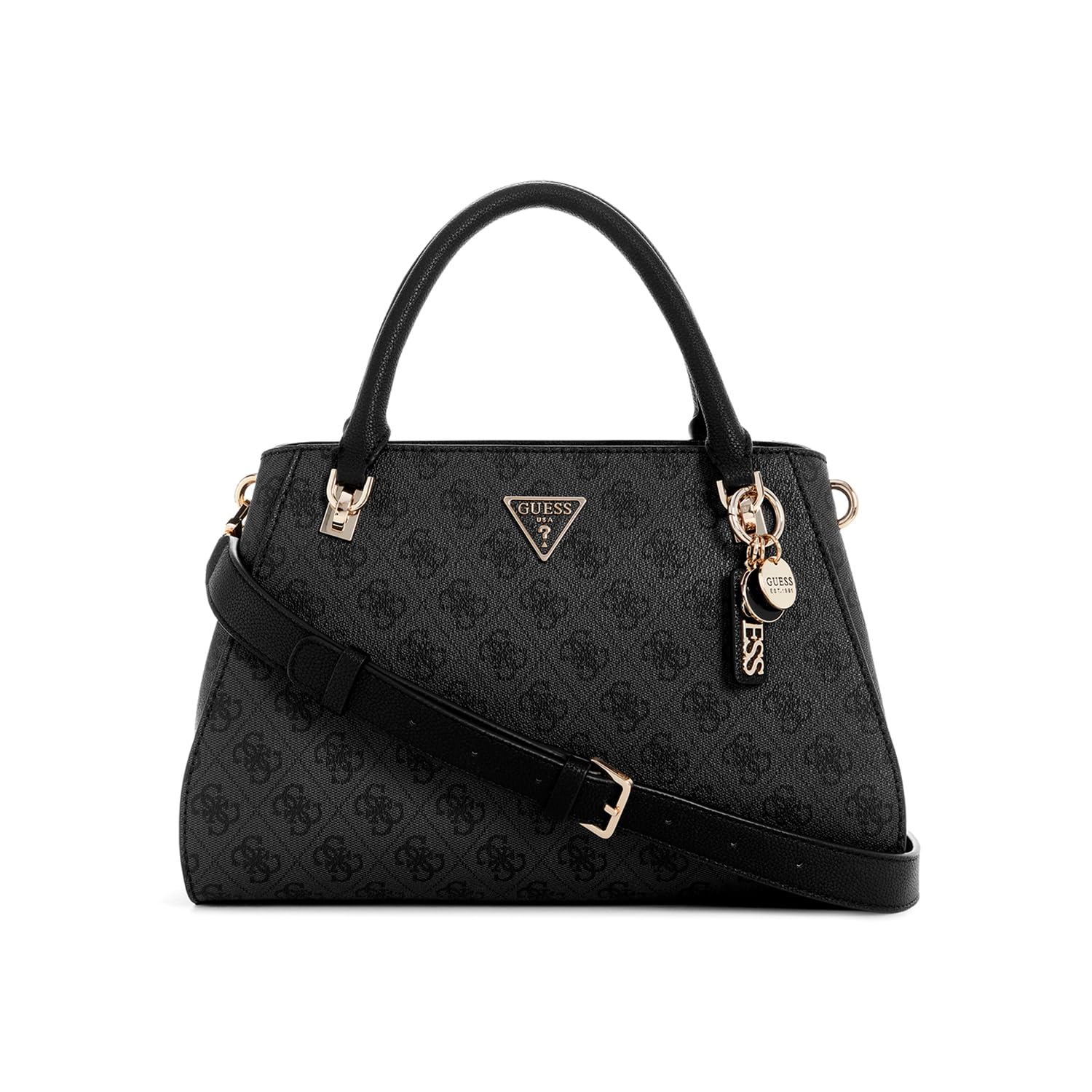 GUESS Noelle Girlfriend Satchel Coal Logo