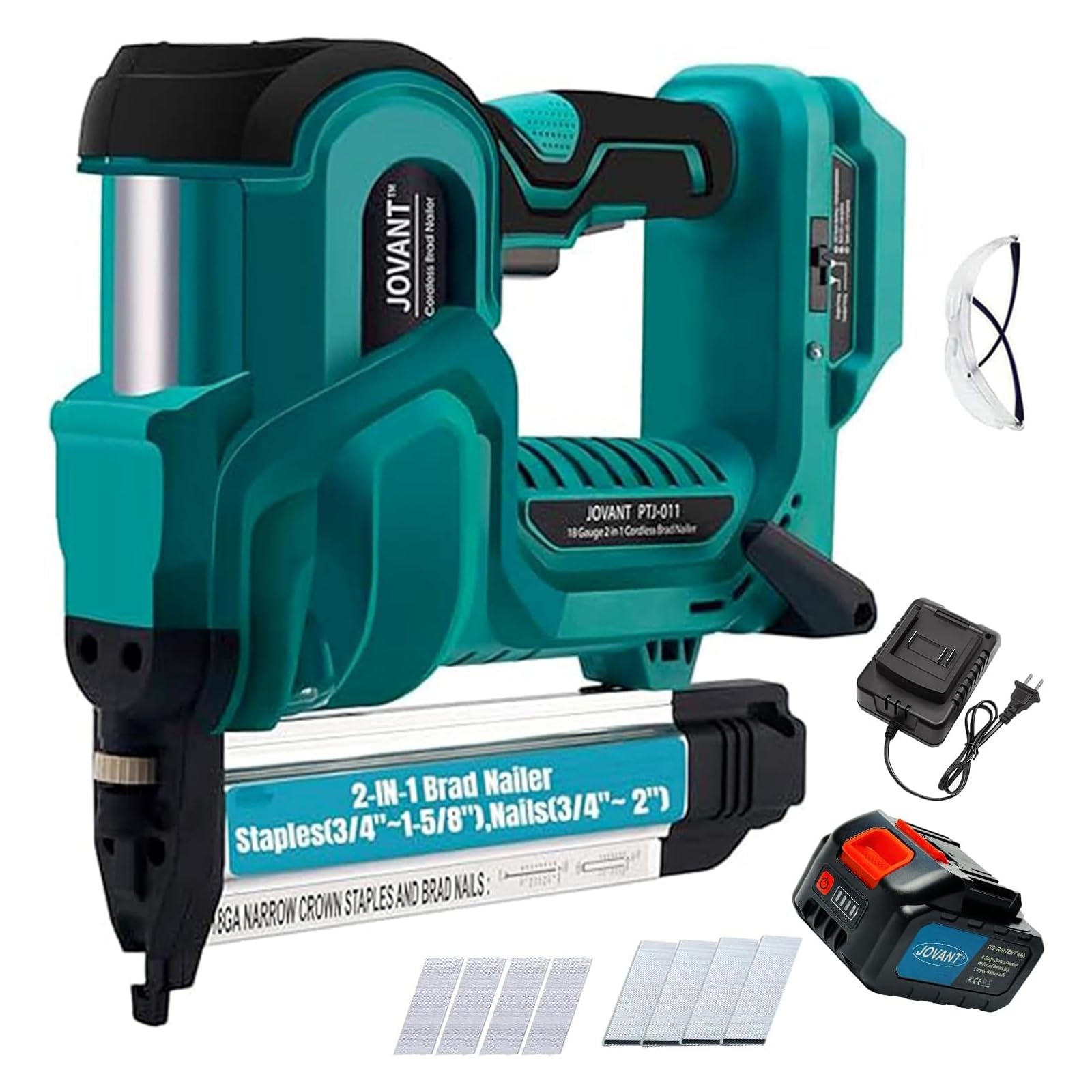 Brad Nailer, elektryczny pistolet do paznokci z 2240 sztukami gwoździ/zeszytów 18 GA, pistolet do paznokci 2 w 1, zasilany baterią 20 V, 1,4,0 A, dla majsterkowiczów