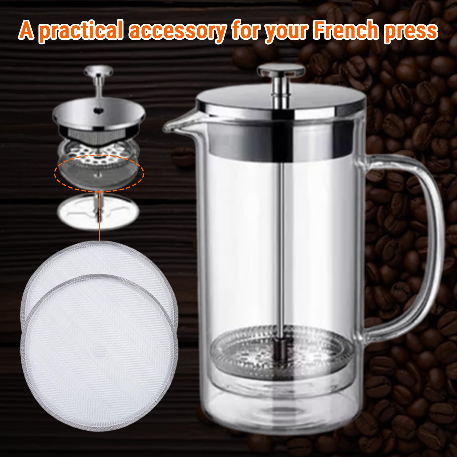 French Press Filters - 5 Pack Replacement -3