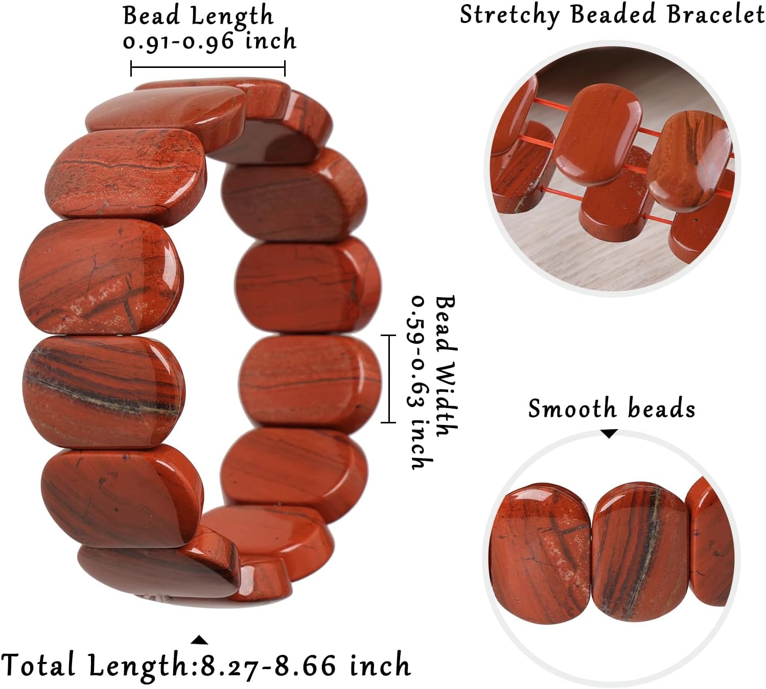 TUMBEELLUWA Wide Chunky Beaded Bracelets for Women Men, Healing Crystal Beaded Bracelets Gemstone Jewelry Birthday Gifts for Her Him - Image 4