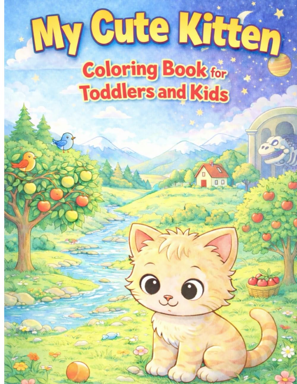 My Cute Kitten: Coloring Book for Toddlers and Kids: Big, Simple, Easy & Adorable Coloring Pages