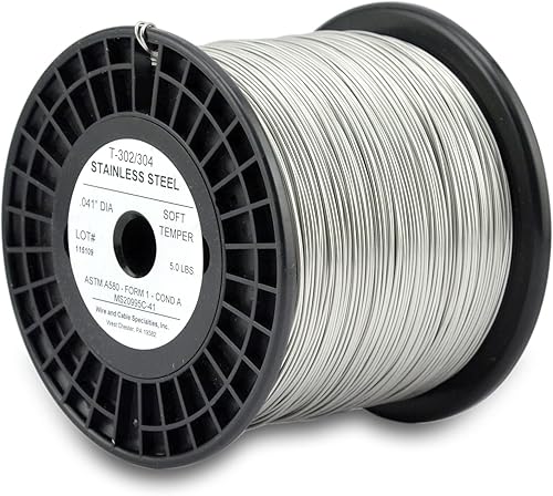 Miniatura 7 de Alambre de bloqueo, T302/304 inoxidable, NASM20995, MS20995C, ASTM A580 Cond A, AMS5697, 0,032 pulgadas (0.032 in), carrete de 5 lb (2,26 kg)