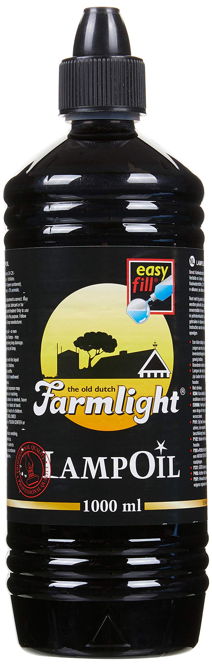 Farmlight Huile de Lampe – 1L Huile de Paraffine Pure – Sans Fumée & Sans Odeur – Pour Lampes à Huile, Torches de Jardin & Bougi