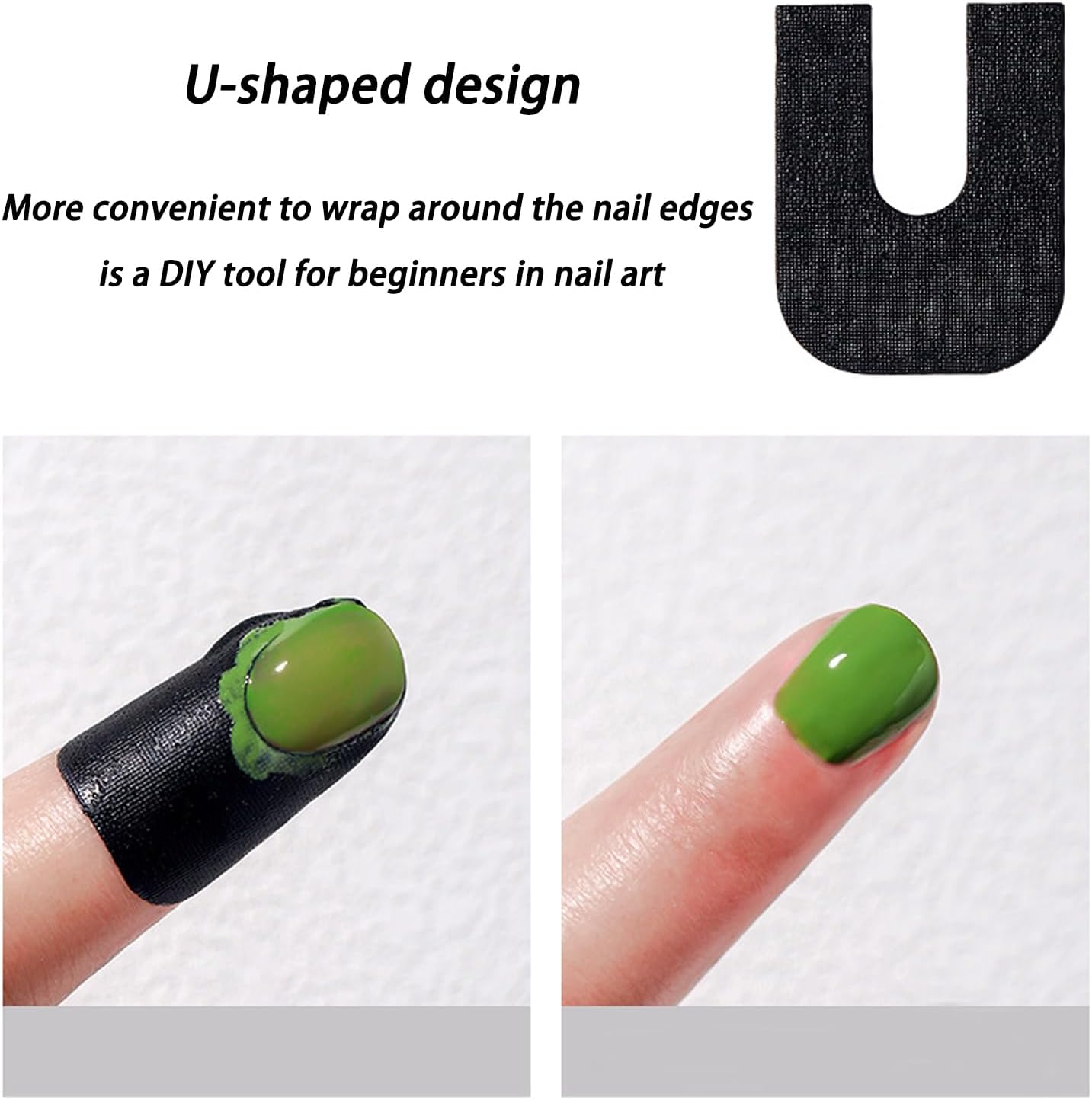 30Pcs Nail Sticker U Shape Nail Polish Protector for Fingers,Black Peel Off Nail Polish Finger Guards Barrier Stickers