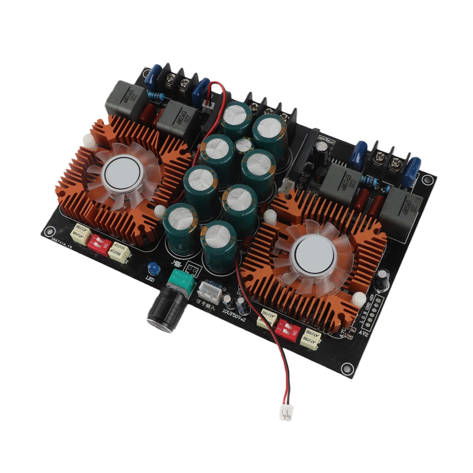 Topiky Scheda Amplificatore Audio a 2, Modulo Amplificatore di Potenza Digitale con Ventola di Raffreddamento TDA8954TH per Altoparlante Home Theater