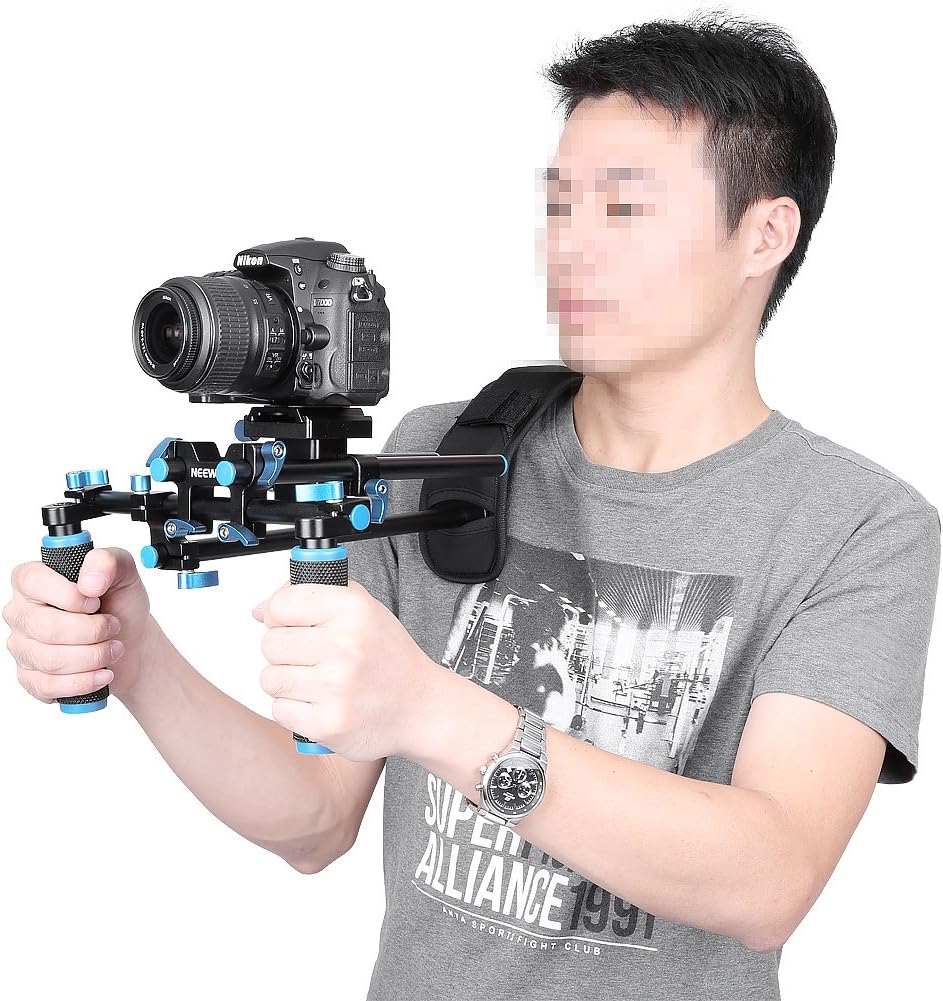 NEEWER® DSLR Shoulder Mount Support Rig with Camera/Camcorder Mount Slider, Shoulder Lift Set, Double-hand Handgrip and C-shaped Holder Set For All Video Cameras and DV Camcorders