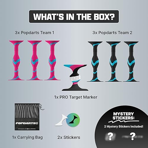 Miniatura 3 de Popdarts PRO Pack Juego (Rizzle)  Juego de lanzamiento de ventosa para interiores y exteriores  Competición con un POP