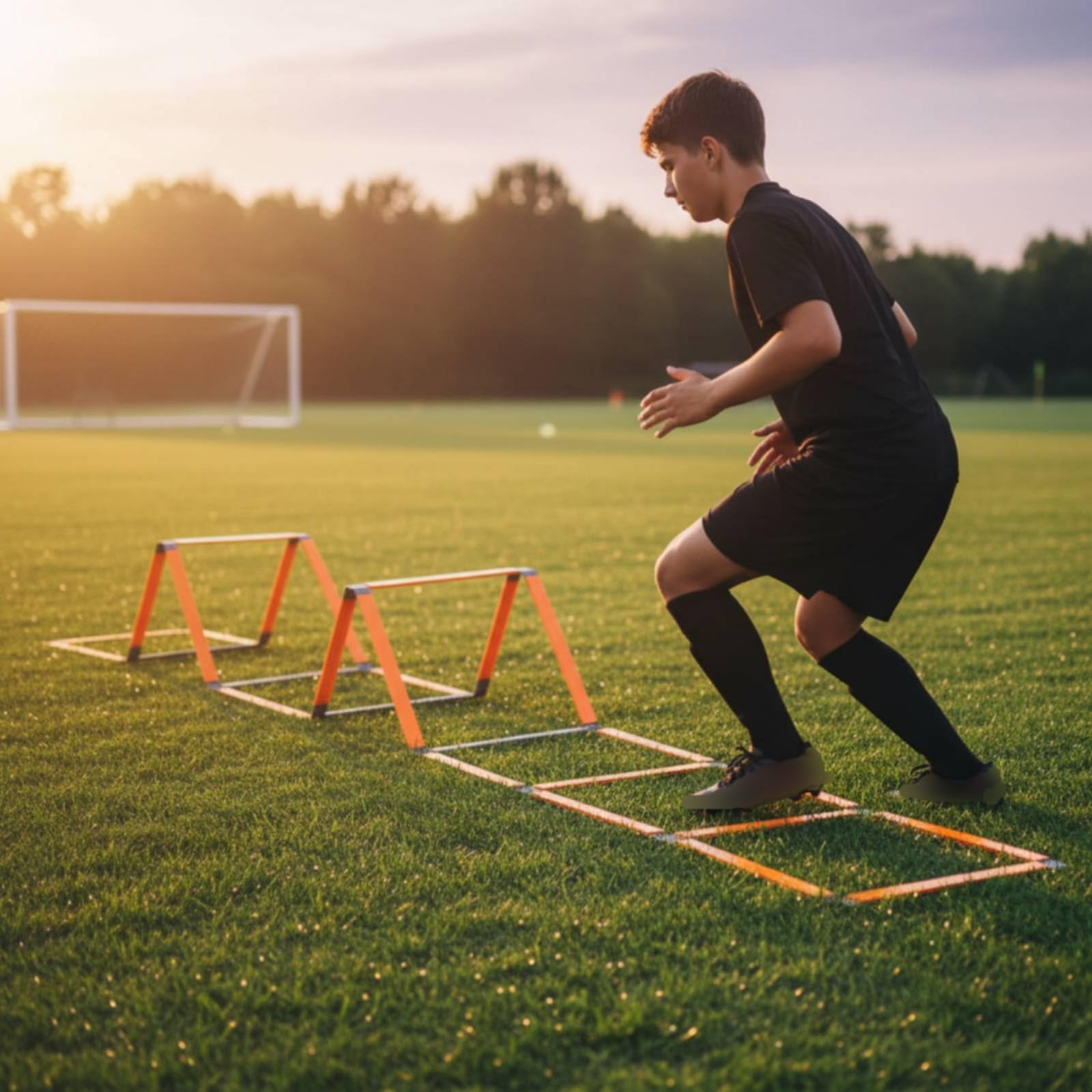 Harilla di Agilità Scaletta Ostacoli Corda Allenamento Rapidità Reattività Passi Piedi in Pieghevole Compatta con Sezioni 5.5 M Adatta per Calcio Basket Pallavolo Condizionamento Fisico