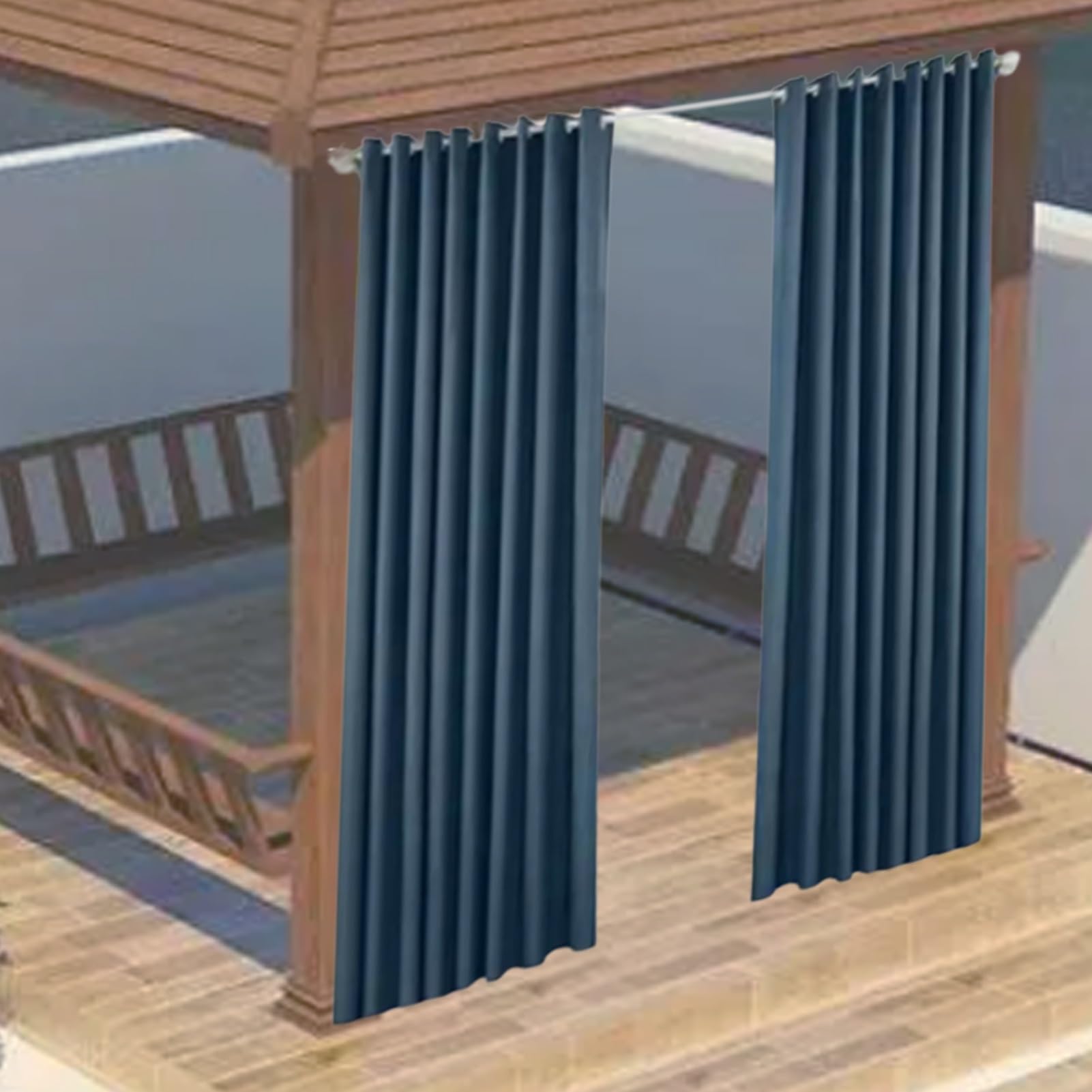 Rideau extérieur contre la chaleur et le vis-à-vis du voisinage sur le balcon