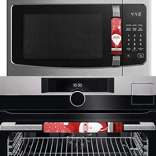 Miniatura 141 de Juego de 4 fundas protectoras de repuesto para manija de puerta de refrigerador con temática de té de la tarde para microondas, horno, refrigerador