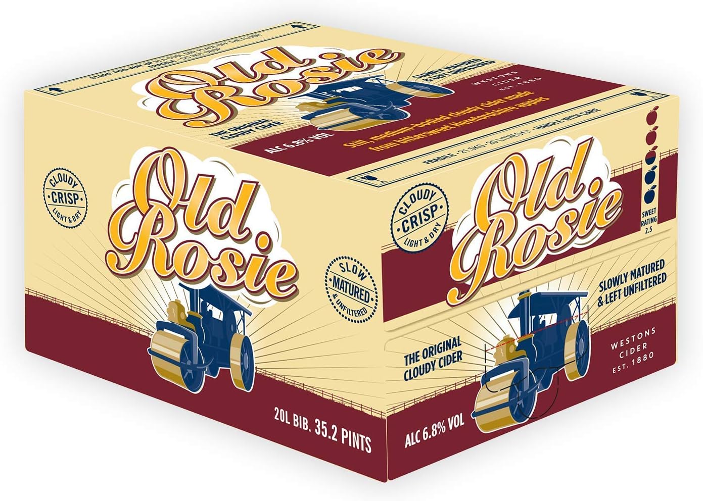 Westons Old Rosie Cloudy Cider Bag In Box 20 L Amazon Co Uk Grocery