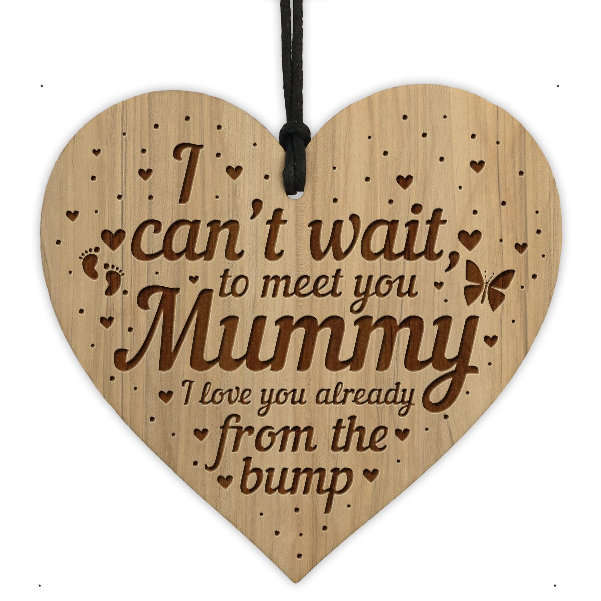 Red Ocean Cant Wait To Meet You Mummy From Bump Gift Engraved Heart Baby Shower Birthday Christmas Gift
