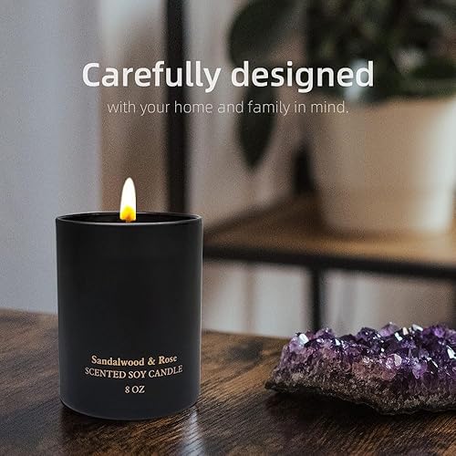 Miniatura 5 de Velas perfumadas de rosa de sándalo, regalos de velas de cumpleaños de Navidad para mujeres, mejores amigas, inauguración de la casa, regalo único