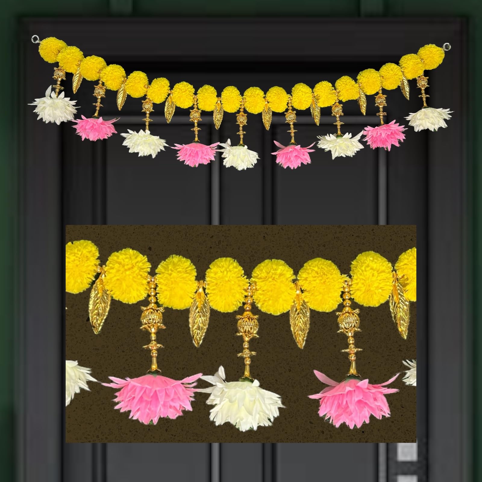 Handmade Marigold & Jasmine Garland - 2 Pack -12