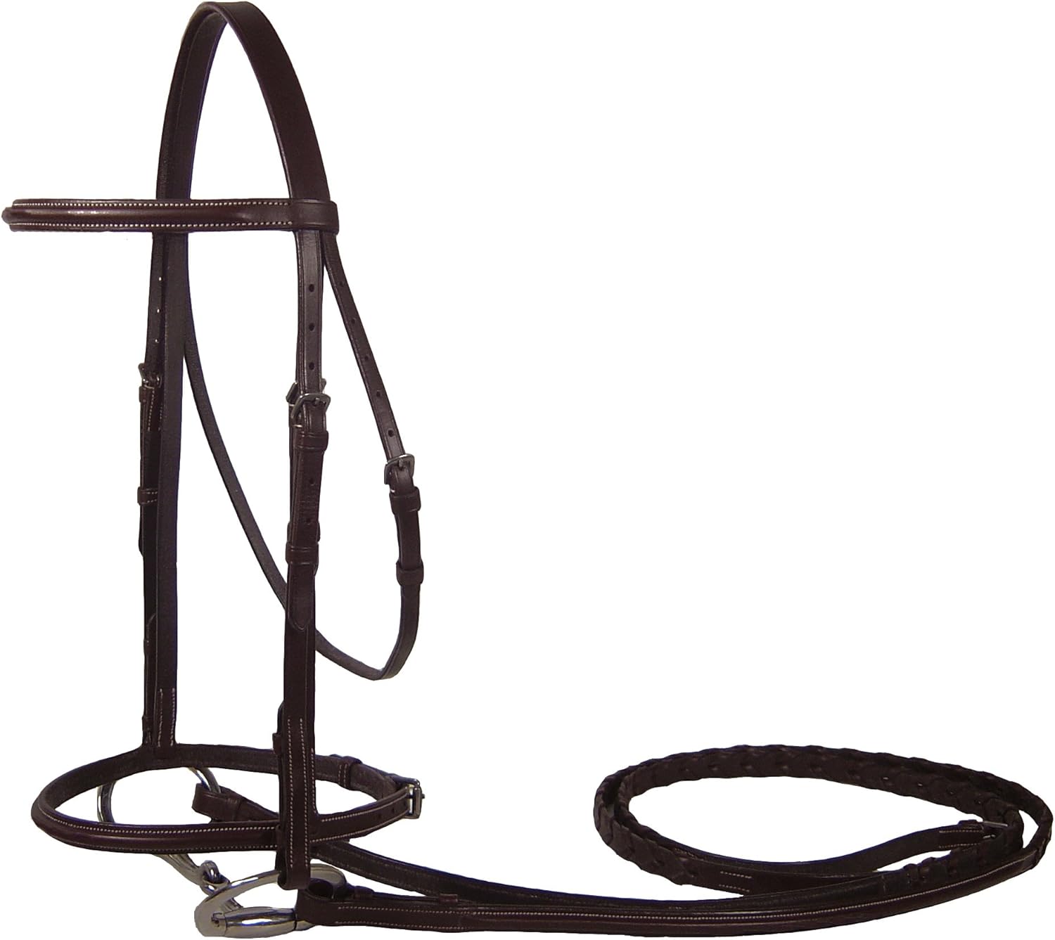 Opulent Series Raised English Bridle with Laced Reins USA Leather