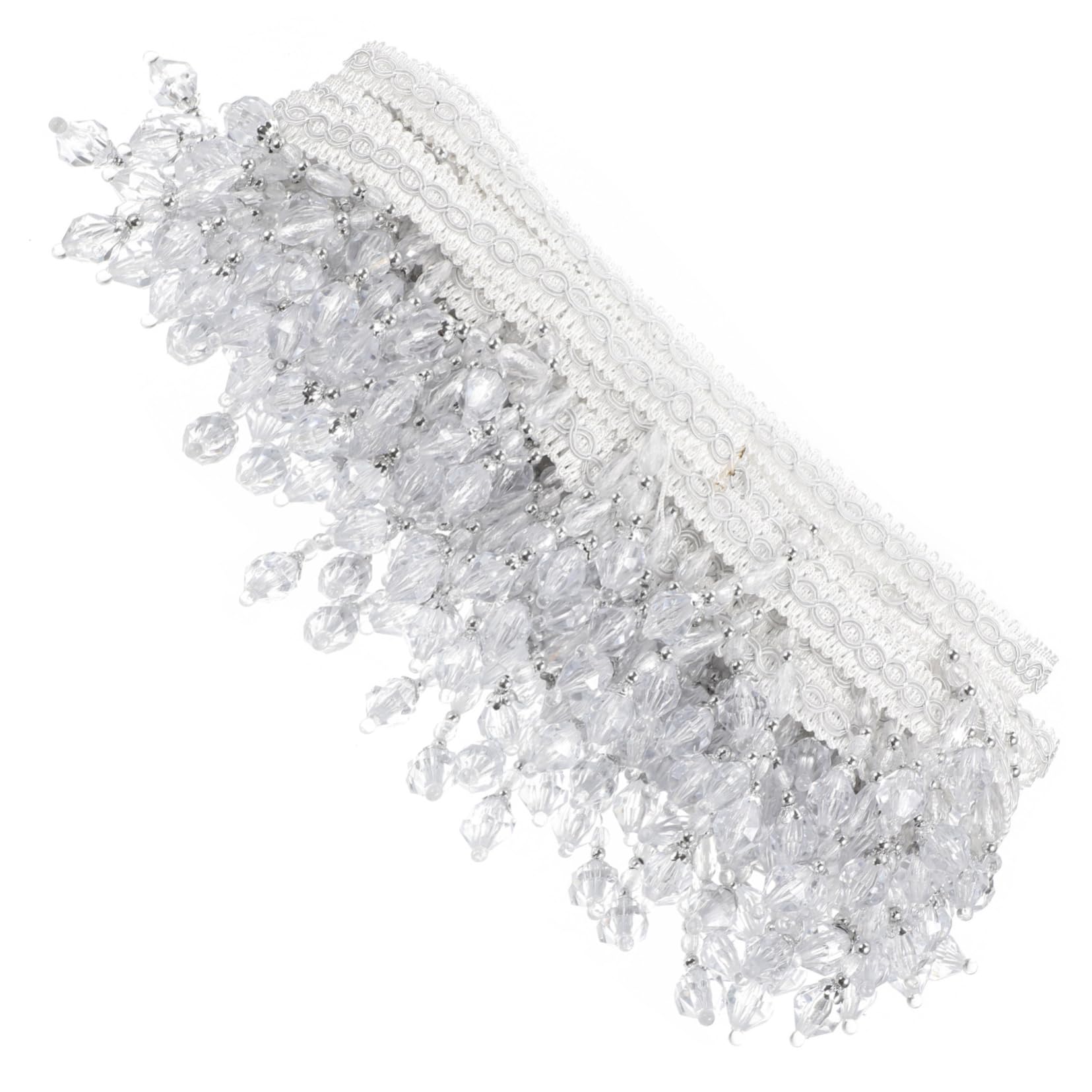 LIFKOME Bordure De Rideau à Franges Perlées Blanc 11,5 m Multifonction Diy Décoration Textile Maison Fête Artisanat