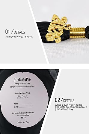 GraduatePro Matte Graduation Cap and Gown Class of 2026 Set Bulk with Tassel for High School & College 12 Colors