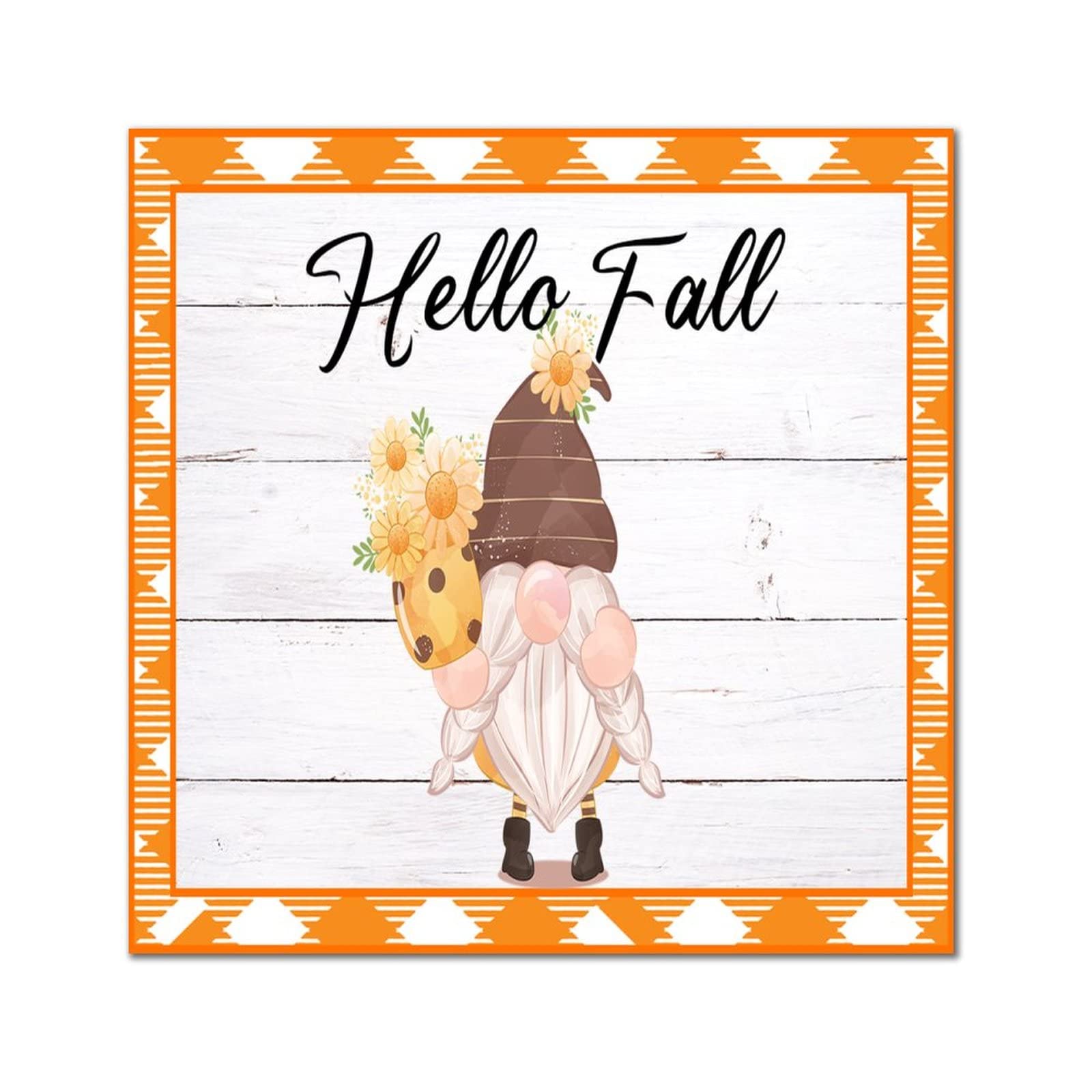 Plaque murale Hello Fall en bois : cadeau de crémaillère idéal 30x30