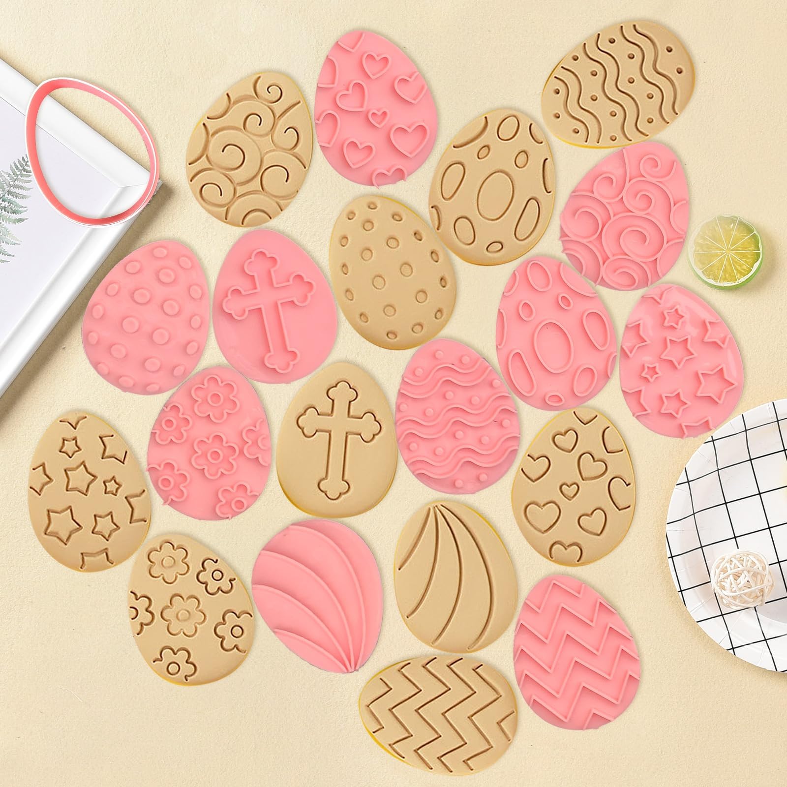 Lets Joy 10 Stuks Uitsteekvormen Pasen Set, Koekjesvormen Hazen Kuikens, 3D Drukbare Koekjesuitstekers, Hazen Paasuitsteekvormen, Uitsteekvormen Paaseieren, Paasei Cookie Fondant Feestbenodigdheden