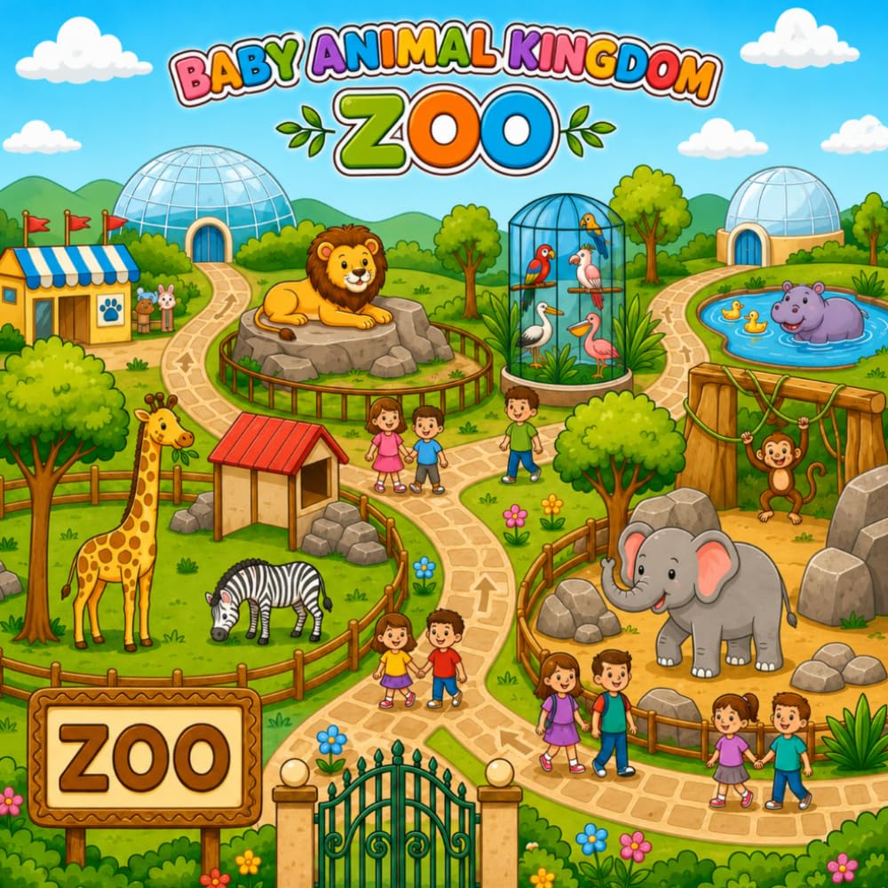 Baby Animal Kingdom Zoo: Simple and Cute Coloring Book