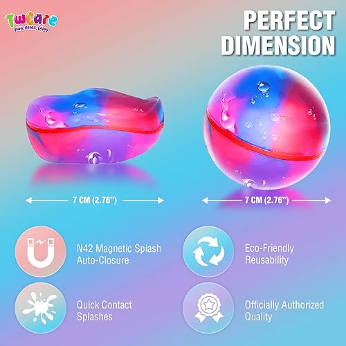 Miniatura 4 de Paquete de 8 globos de agua magnéticos reutilizables, sellado rápido para niños y adultos, silicona sin látex, bola de bomba de llenado automático