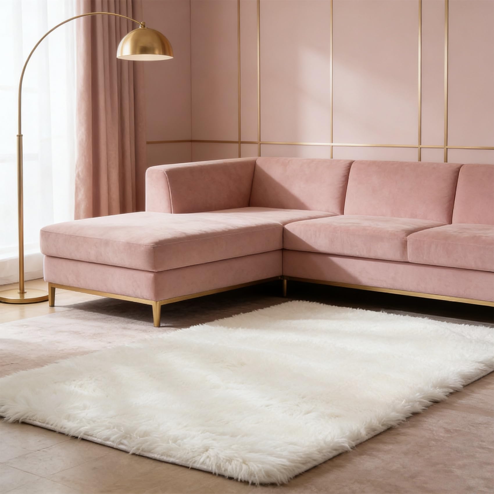Tapis élégant blanc 88x220 cm haut de gamme doux et moelleux pour intérieur