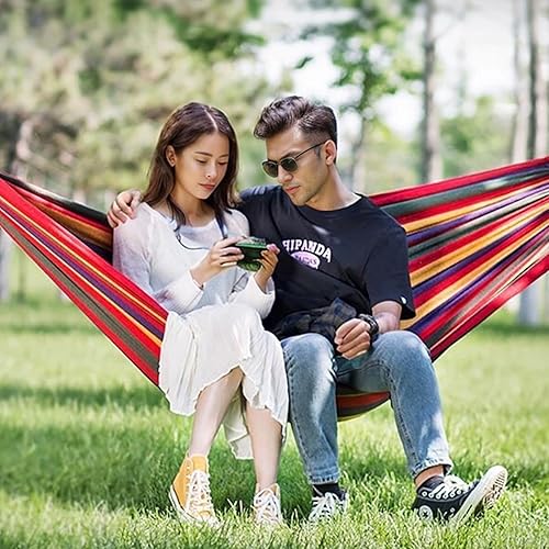 Miniatura 8 de BieAziton Hamacas duraderas con capacidad de 660 libras, accesorios de equipo de senderismo esenciales para camping, 2 correas de árbol y