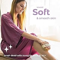 Vista 8 de MainBasics Cepillo corporal de cepillado en seco para drenaje linfático, piel seca, celulitis, circulación sanguínea con cerdas naturales