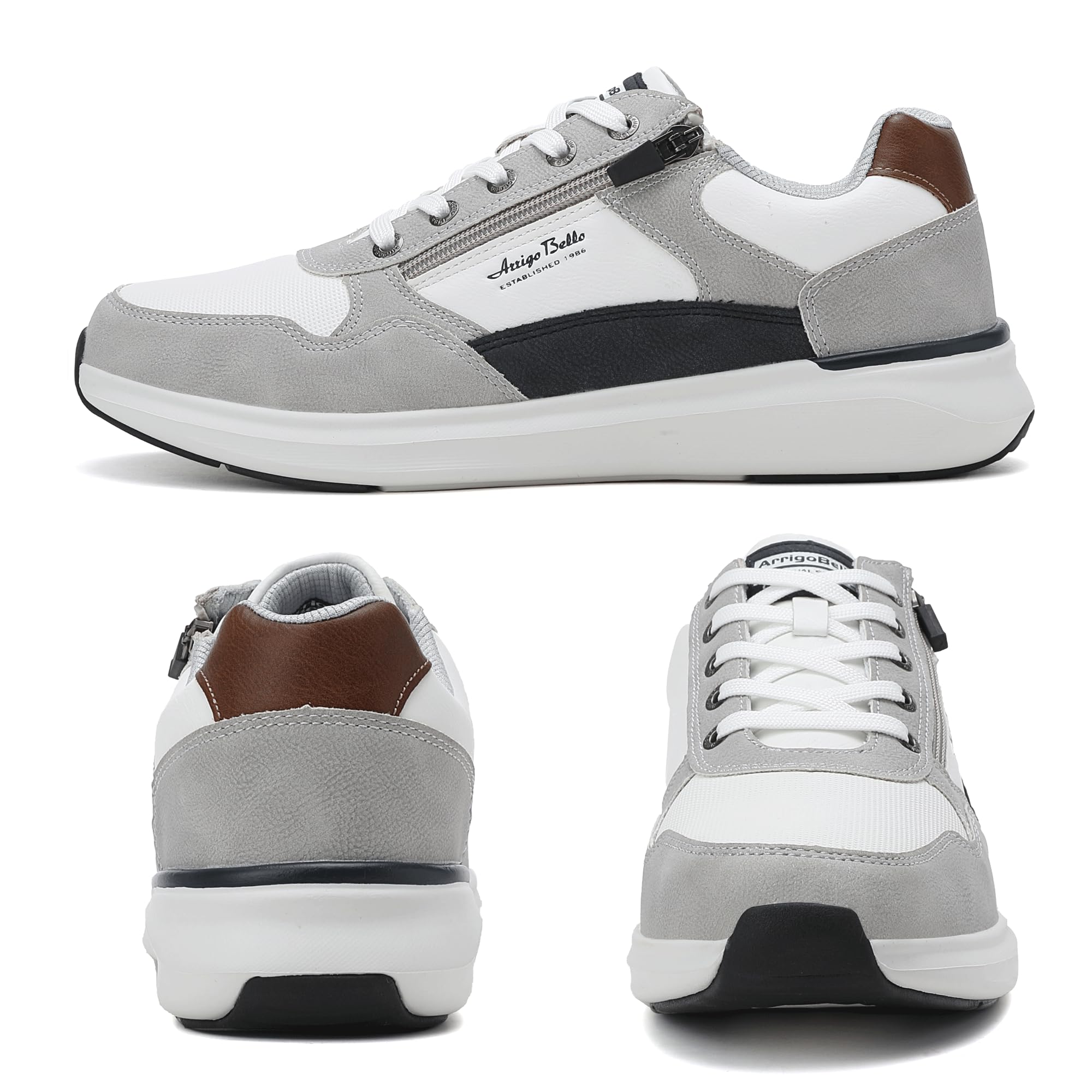 Zapatillas Hombre Zapatos Vestir Casual Sneakers Deportivas | Correr, Gimnasio, Trabajo, Senderismo, Con Cremallera, Transpirables, Antideslizante, Moda