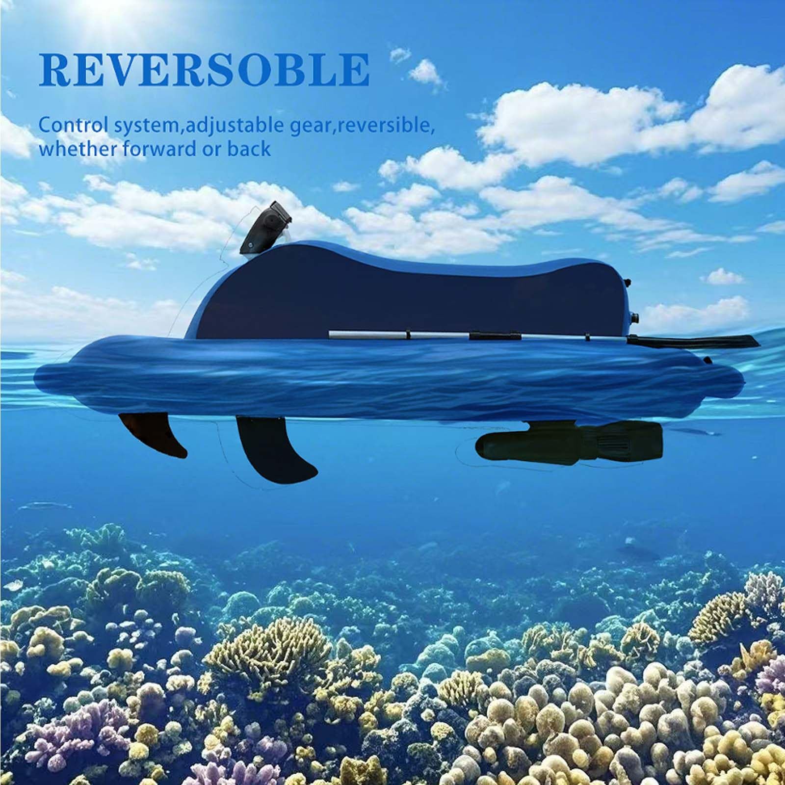 Jet Ski Bateau gonflable avec scooter sous-marin, flotteur de piscine électrique motorisé avec rames et pompe à air, comprend des ailerons grands et petits