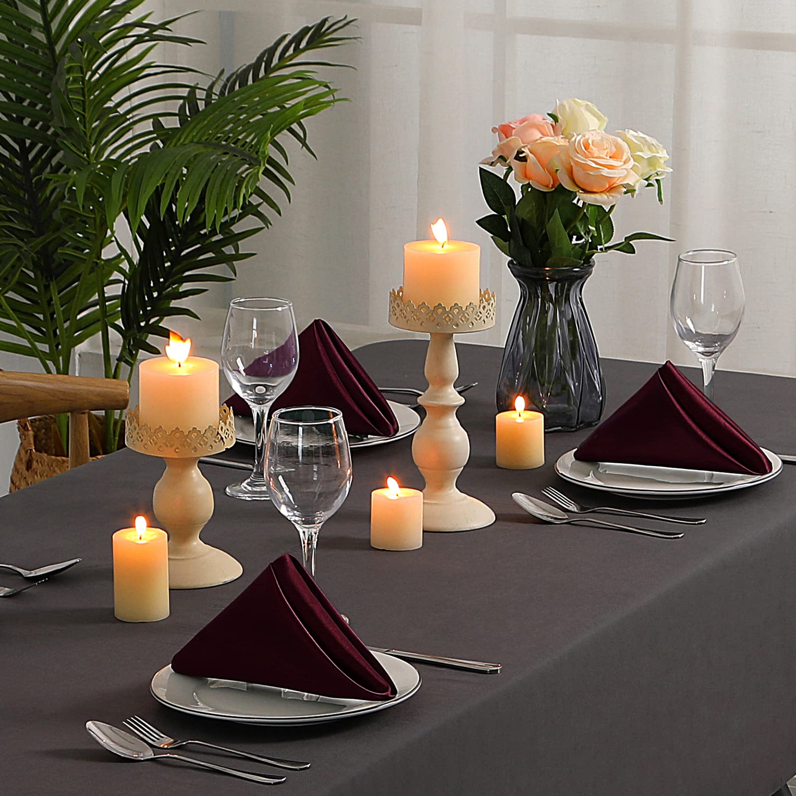 DEEBOW 12 PZ 50x50 CM Garza Tovaglioli di Garza Panno Cena con Stropicciato Decorativo per Casa & & Decorazione da tavola Rustica per Matrimoni