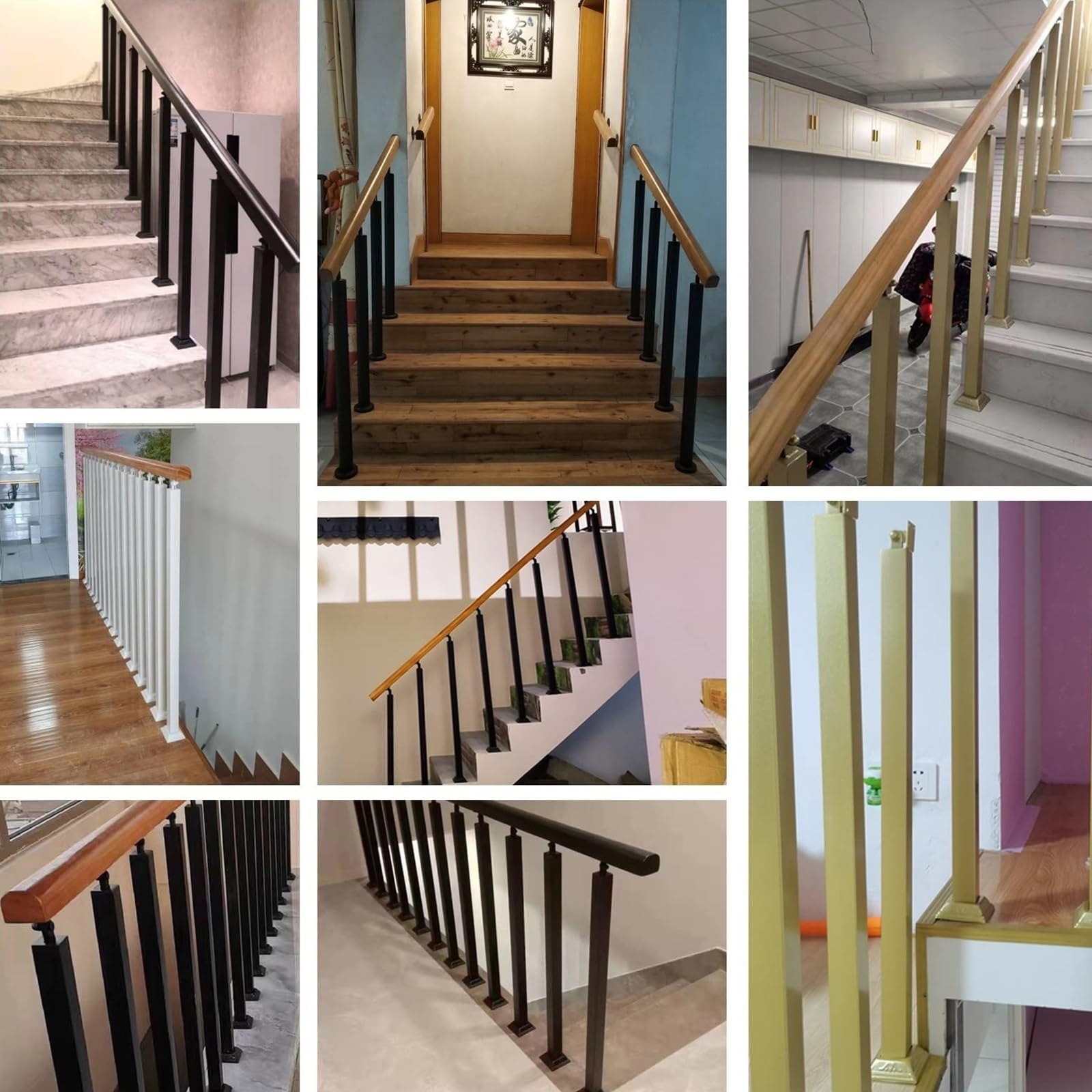 Zestaw wewnętrznych balustrad schodowych, 65 cm, czarne metalowe słupki balustradowe, poręcze na schody, balkony, tarasy i dekoracje zewnętrzne, łatwa instalacja, bezpieczeństwo i styl.