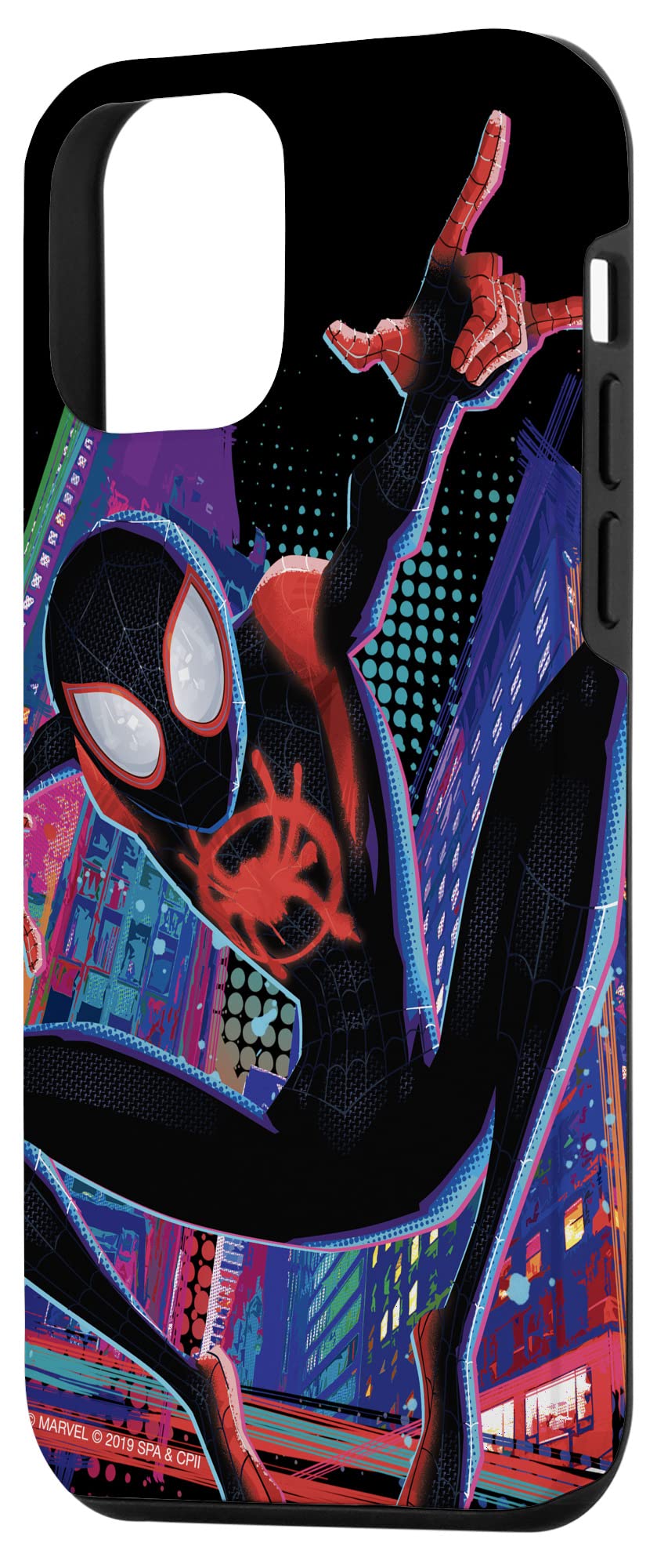 Custodia per iPhone 12 mini Marvel Spider-Man nella città di Spider-Verse Miles Morales