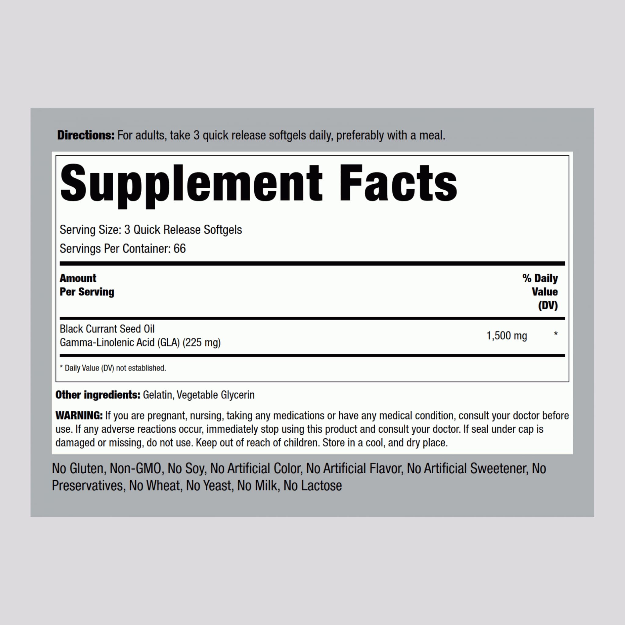 Piping Rock Black Currant Seed Oil Softgel Capsules | 1500mg | 200 Count — Amazon image 2