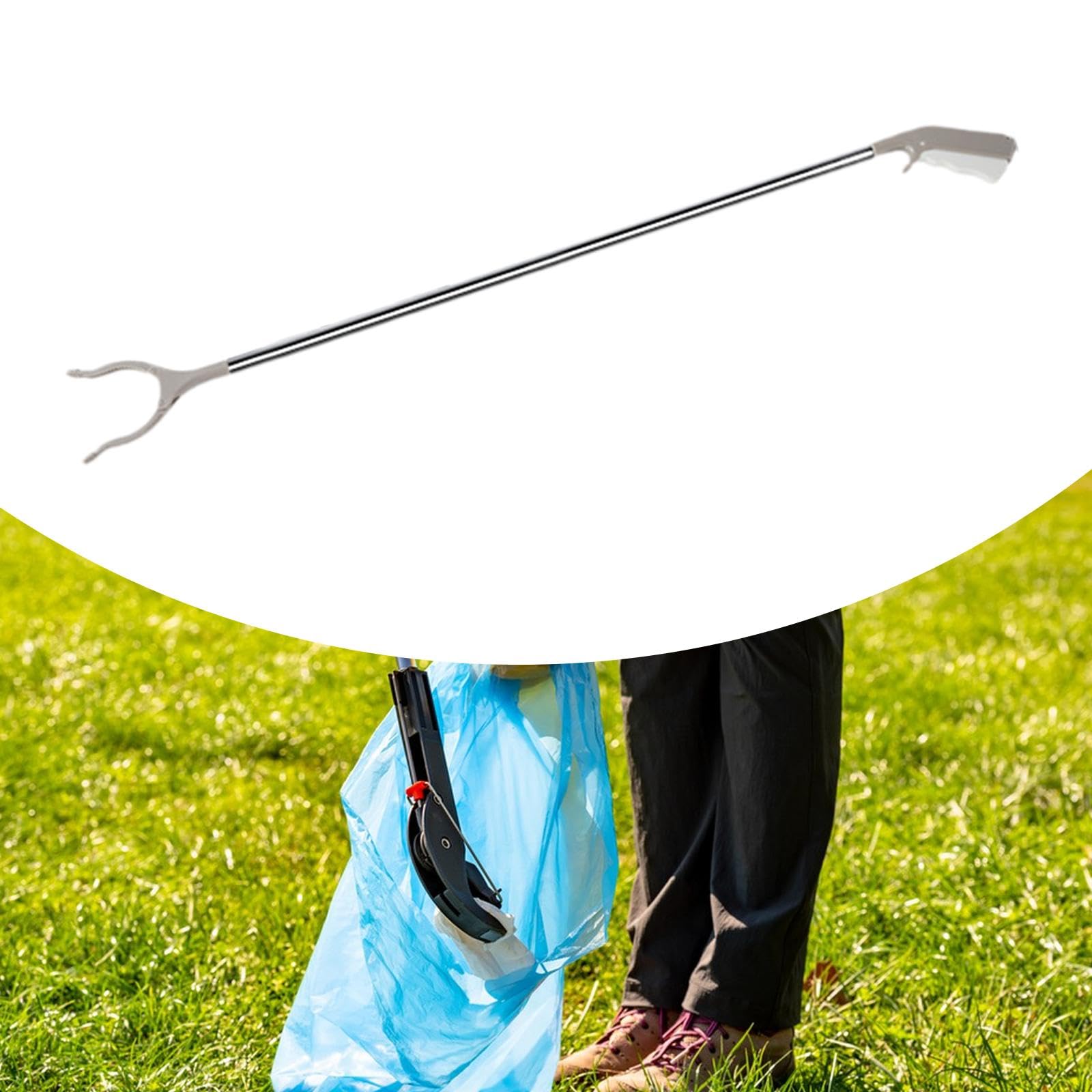 Pince à Déchets Ramasseur D'Ordures Poignée Ergonomique Outil D'Assistance Pince Robuste Adaptée à Ménage Collecte de Déchets Camping Bureau, 120cm