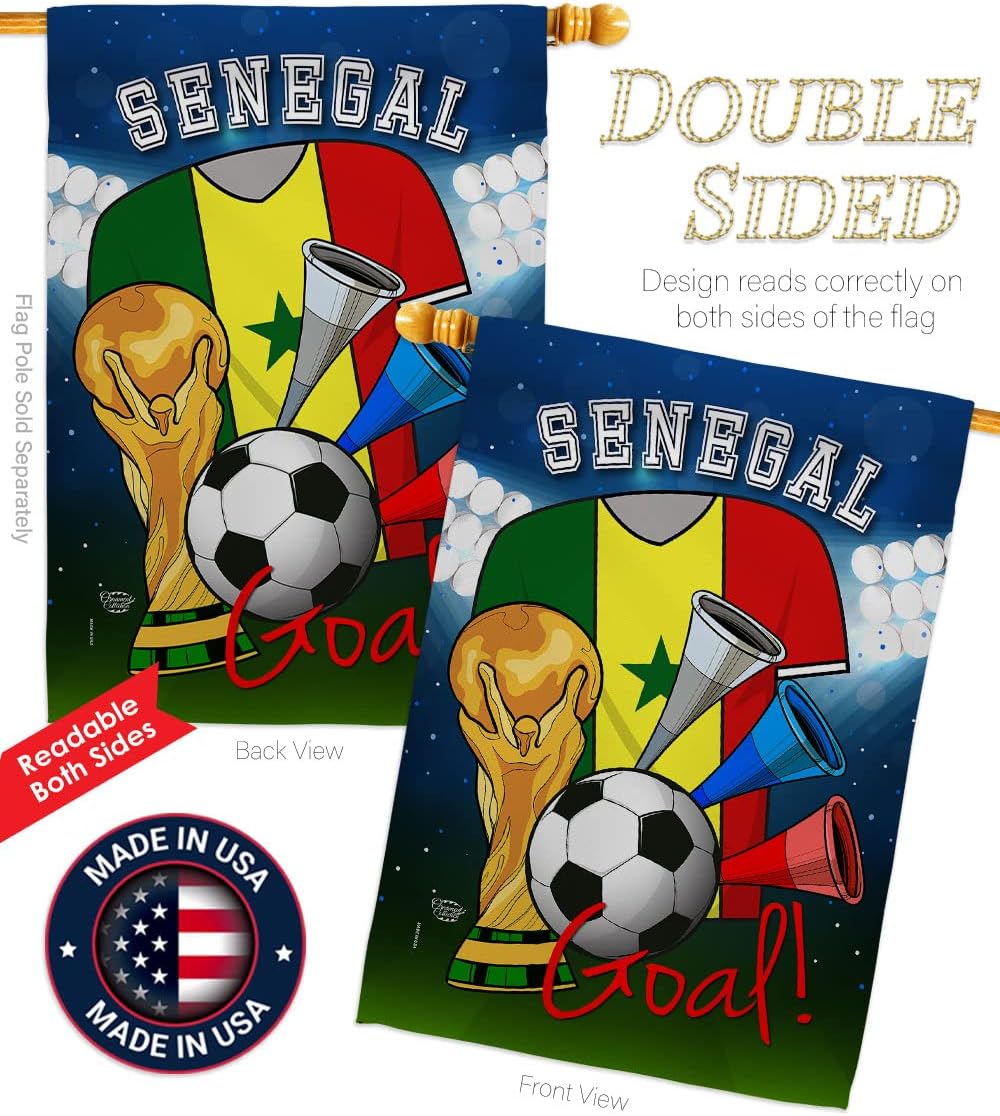 World Cup Senegal Flags Senegalese Banner Room Wall Art Patio Porch Lawn Garden Flag Outdoor Decorations Tapestry Yard Signs FIFA Gifts Sports Fan Trophy Soccer Game Football Made In USA