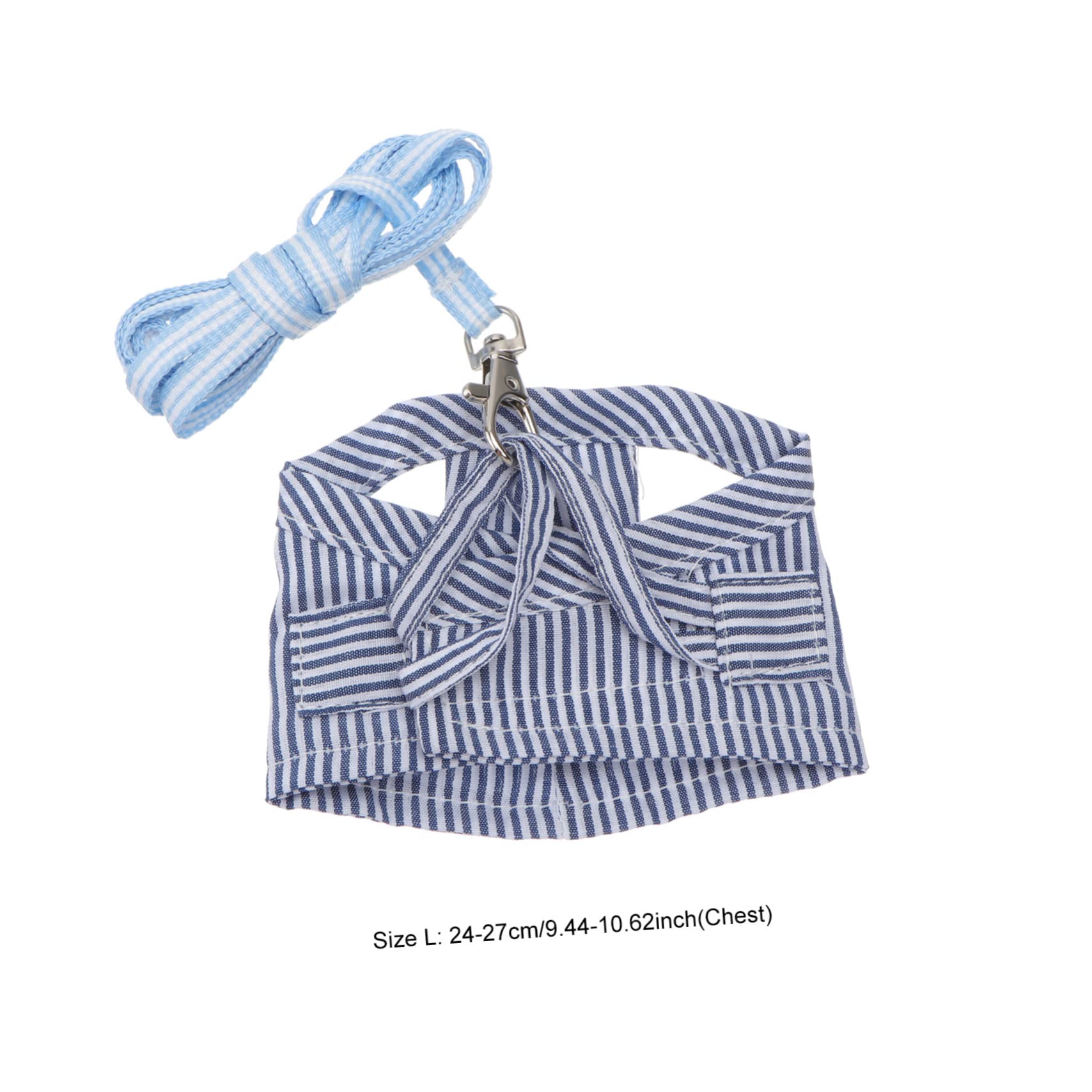Garneck Guinea Pig Harness and Leash Set Small Pet Vest Cotton Stripe Comfortable for Outdoor Walking Size l (24-27cm Chest)