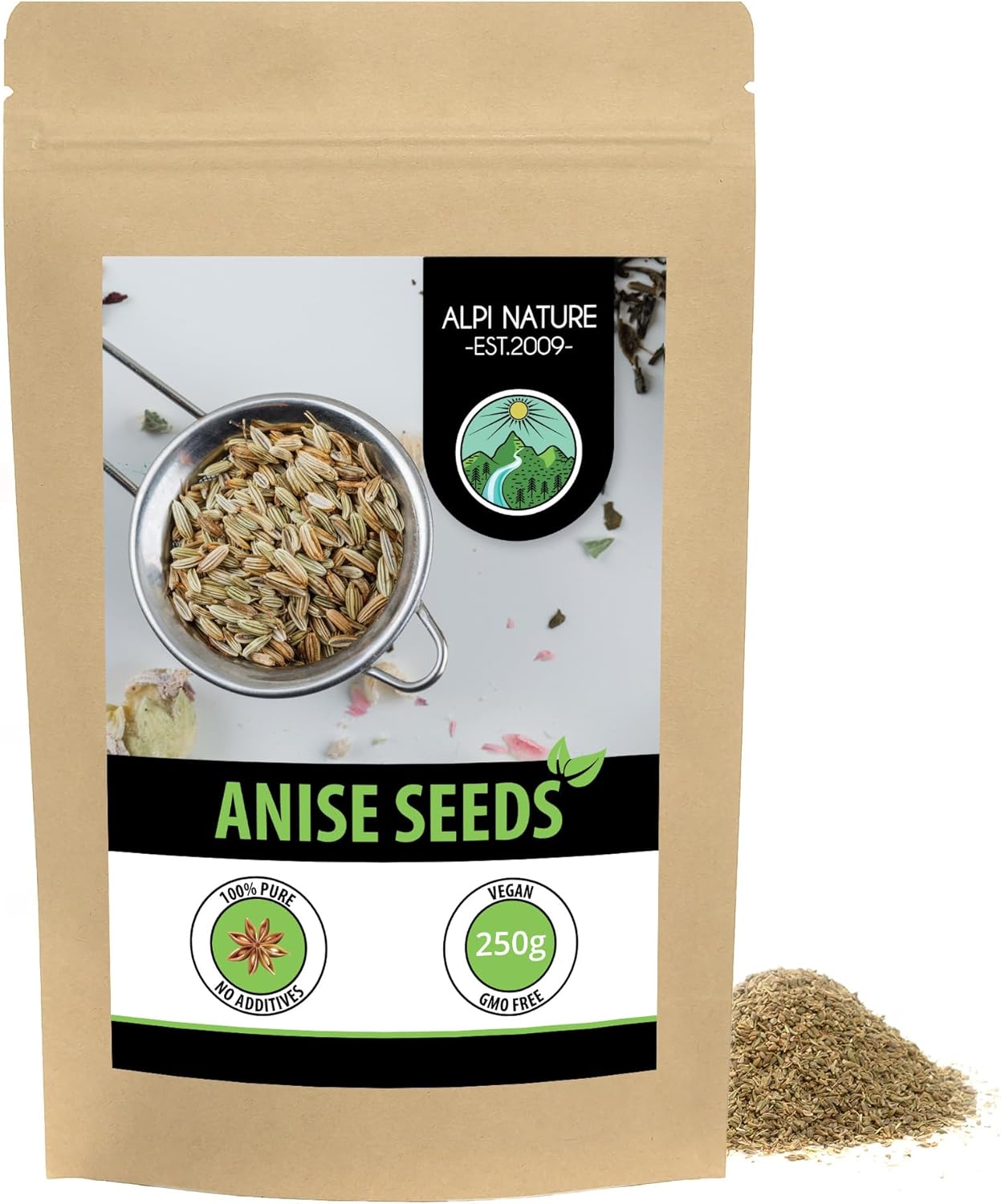 Whole anise (250g, 8.8 oz), Aniseed, anise seeds, 100 natural, anise tea without additives