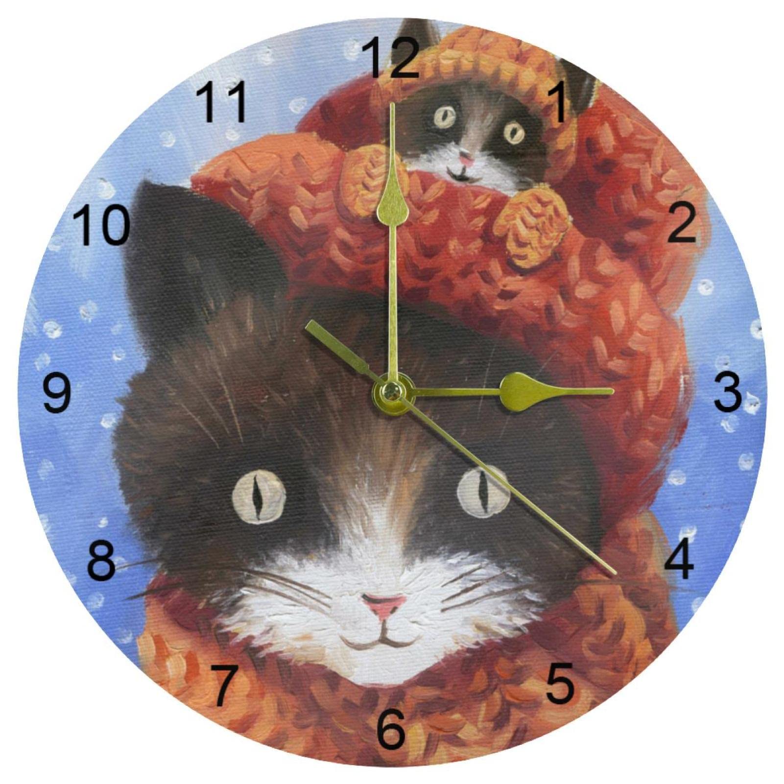 Horloge murale à quartz silencieuse de 25,4 cm avec chiffres arabes pour la cuisine