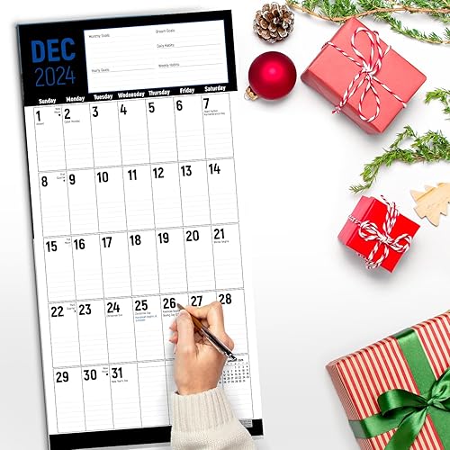 Miniatura 5 de RED EMBER The Big Grid - Calendario mensual colgante de pared 2024 con impresión grande Strictly Business 2024  12 x 24 pulgadas abierto