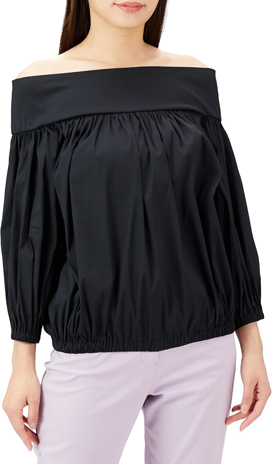 オフショルダー フリル トップス L 黒 ジェンヌ（JENNE） オフ
