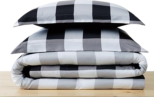 Miniatura 2 de Truly Soft Everyday Juego de funda nórdica individual XL de búfalo a cuadros negros