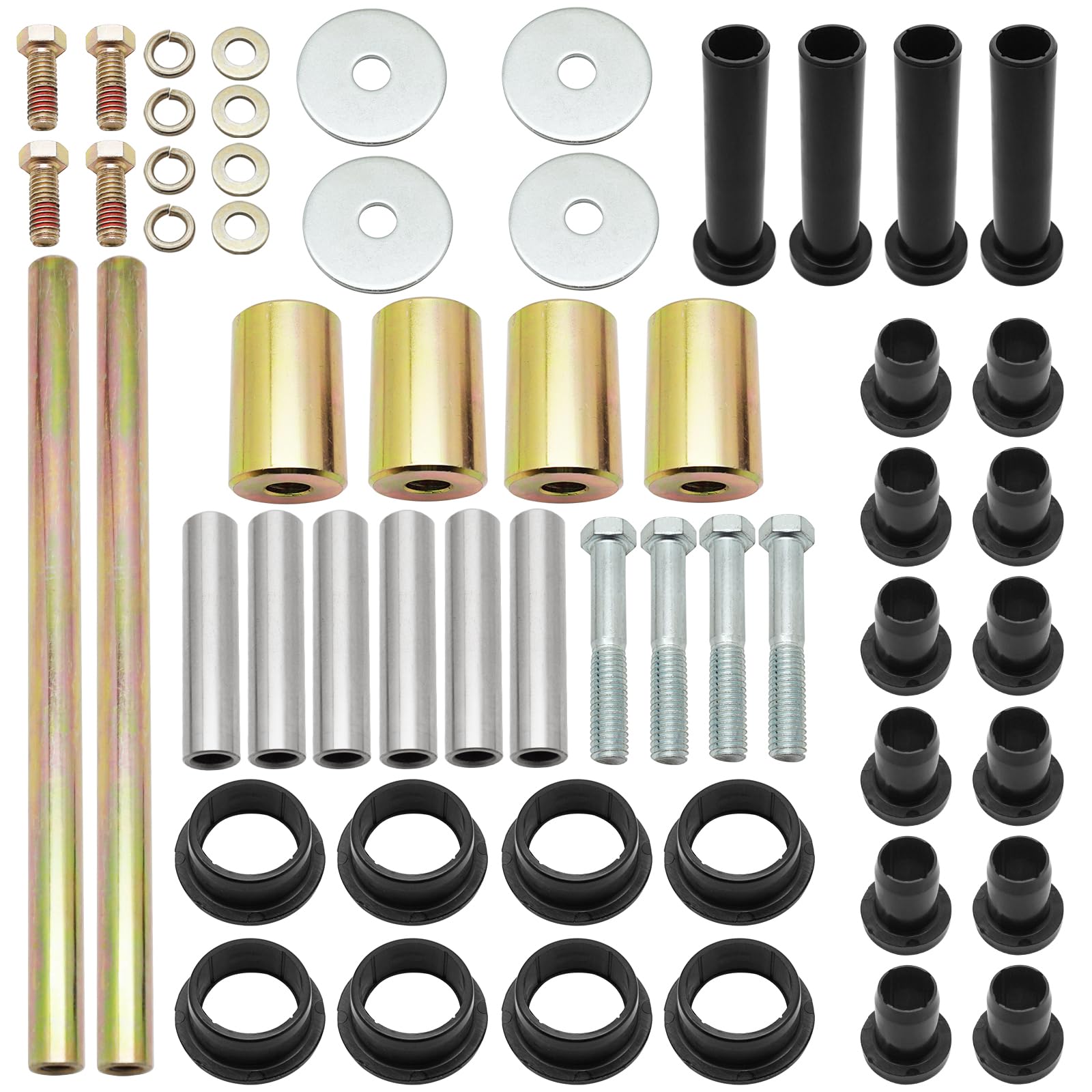 Rear Left & Right A-Arm Bushing Shafts Blots Kit for Polaris Sportsman 400 450 600 700 2003-2007 Sportsman 500 800 2003-2010 OEM# 5020826 5434548 5434551 5133806 5434550
