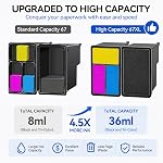 Pack de cartouches d'encre 67XL compatibles pour cartouches d'encre HP 67 Pack Combo Noir Couleur adapté pour Deskjet 2855e 4255e 2700 2755e 2734e 2842e 4255e 2827e 2723e 4155e 2742e Envy 6455e 6055e 6000 Imprimante