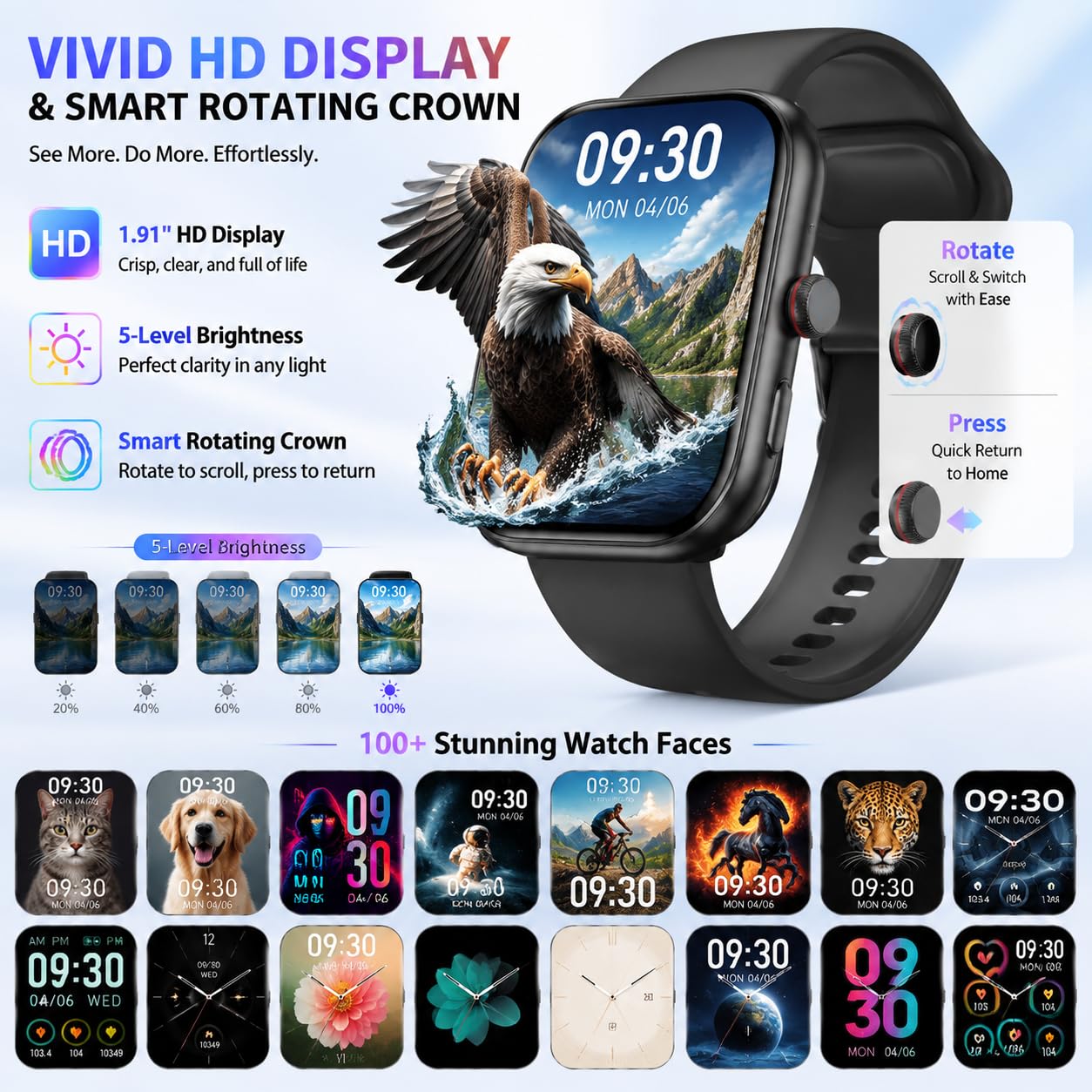 Smart Watch con Alexa integrato, 1,91" HD Fitness Tracker con chiamata