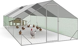 IDMarket - Sécurisé, Imperméable Enclos poulailler 24 m² Parc grillagé 8x3 M Acier galvanisé, pour Chat, vert ou gris