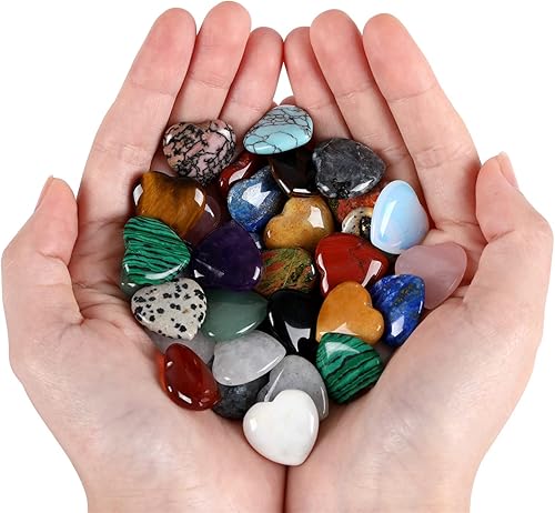 Miniatura 2 de YATOJUZI Juego de piedras de amor naturales de ojo de tigre de 1 pulgada, piedras de amor pulidas a granel, piedras preciosas pulidas para el pulgar