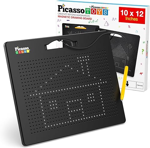 PicassoTiles Tabla de dibujo de caballete artístico todo en uno pizarra y pizarra blanca con accesorios de arte juguetes para niños pequeños